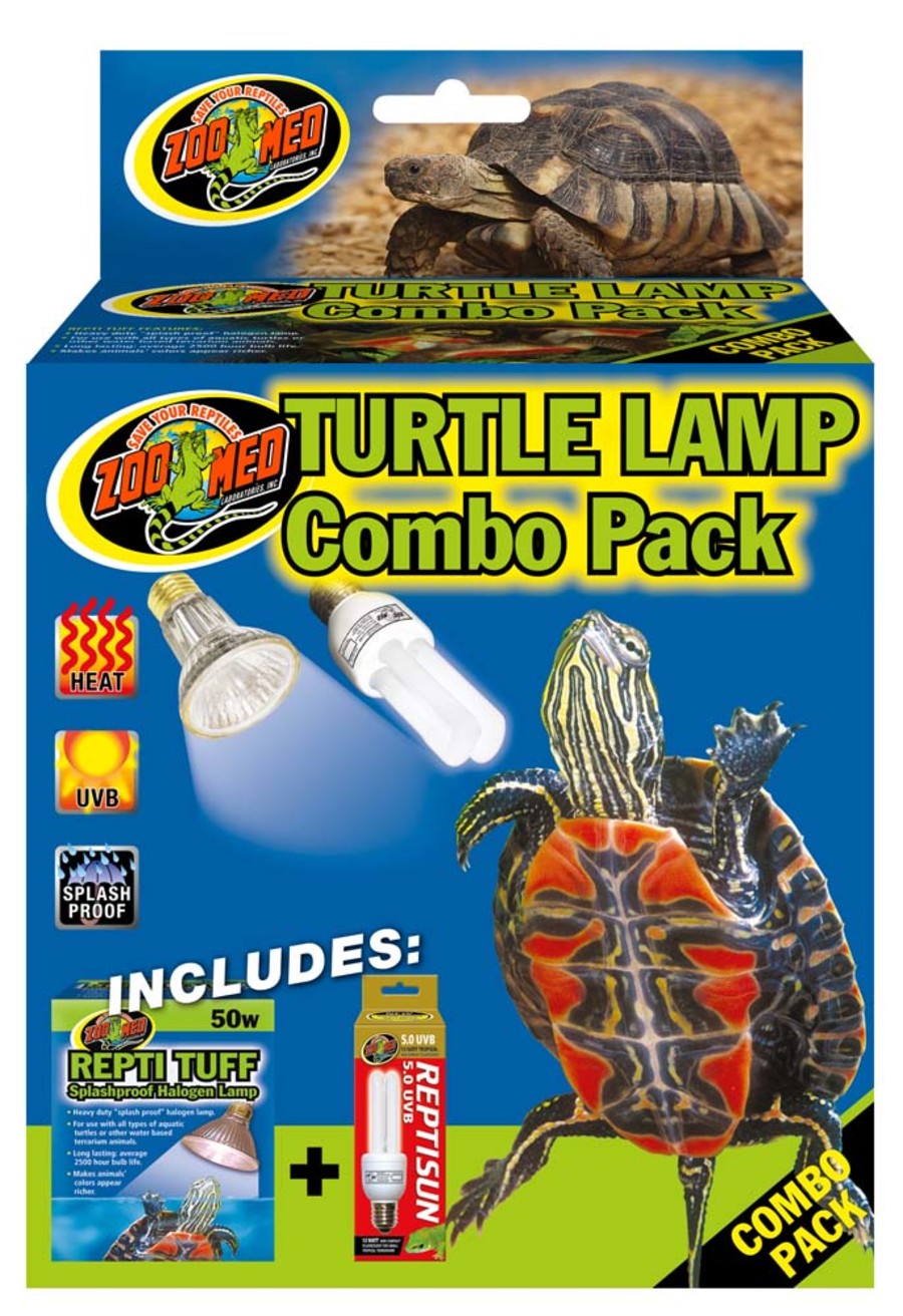 Zoo Med Turtle Lamp Combo Pack - Halogen Heat Lamp + UVB Compact Fluorescent