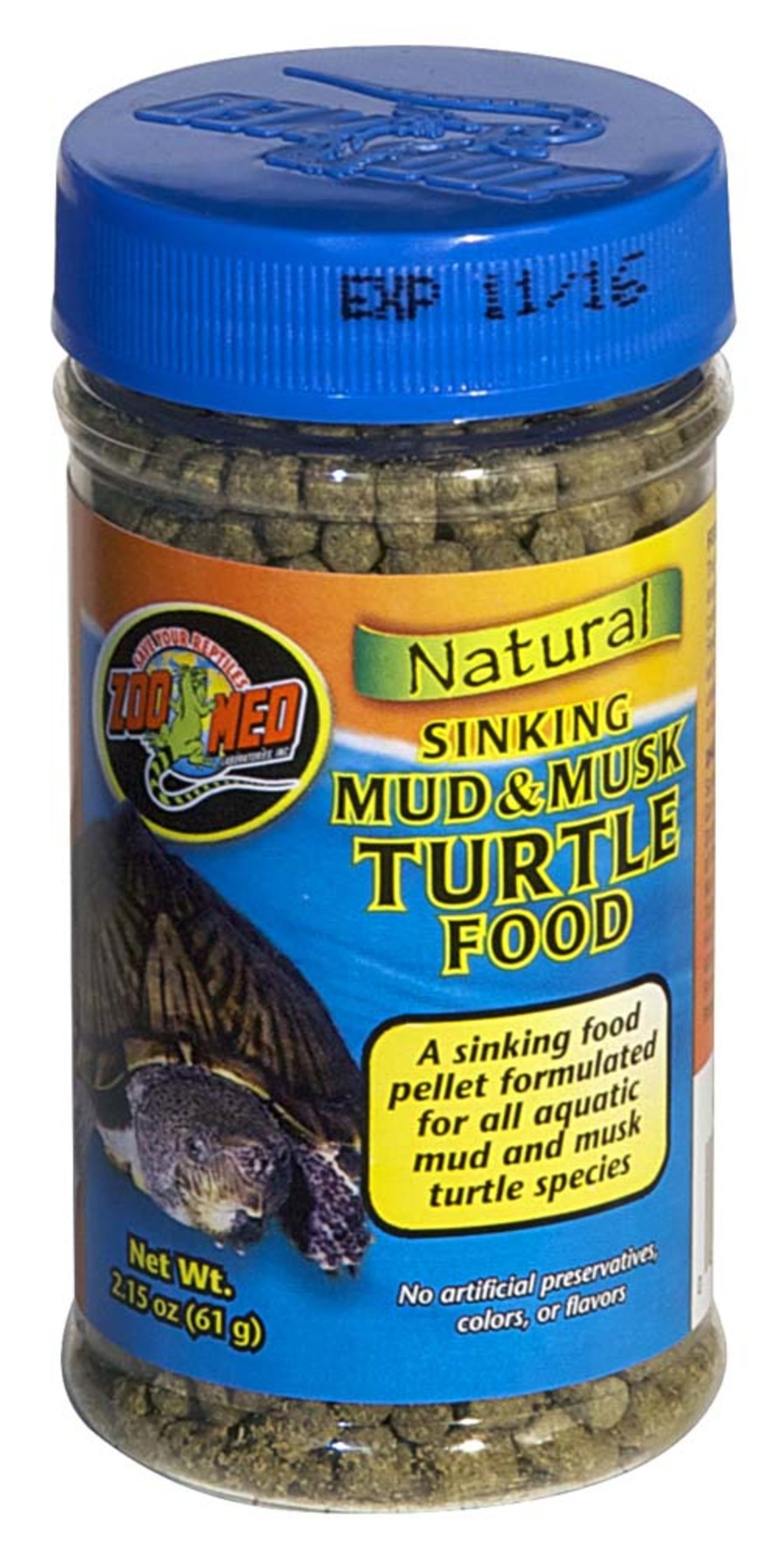Zoo Med Natural Sinking Mud and Musk Turtle Dry Food - 2.15 oz