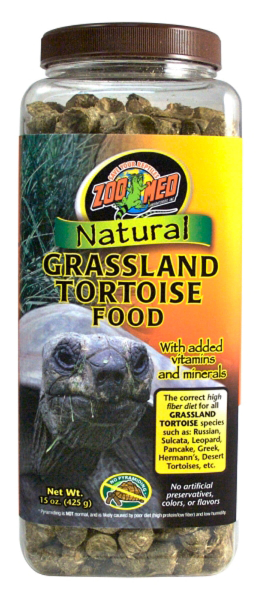 Zoo Med Natural Grassland Tortoise Dry Food, 15 oz
