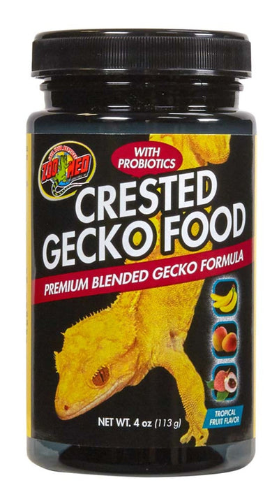 Zoo Med Crested Gecko Food Premium Blended Tropical Fruit Dry Food, 4 oz