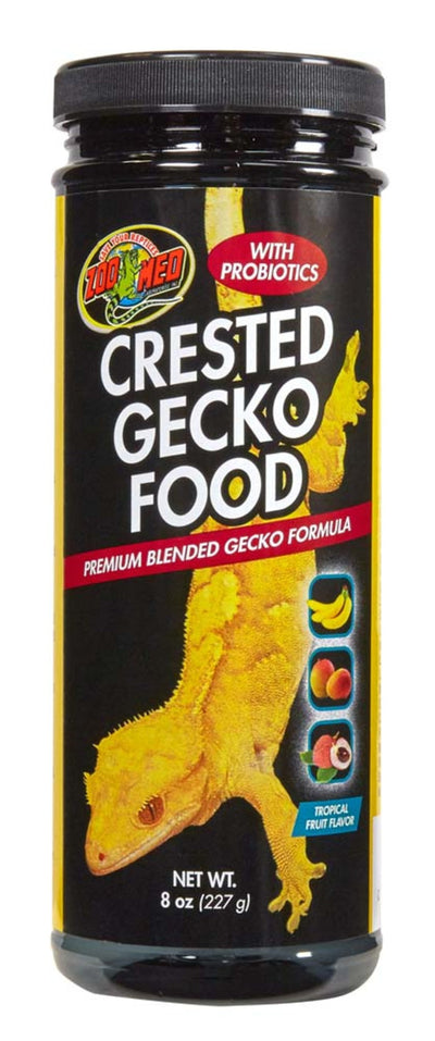 Zoo Med Crested Gecko Food Premium Blended Tropical Fruit Dry Food, 8 oz