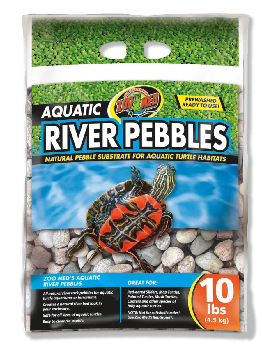 Zoo Med Aquatic River Pebble Substrate for Turtle MultiColor, 10 lb