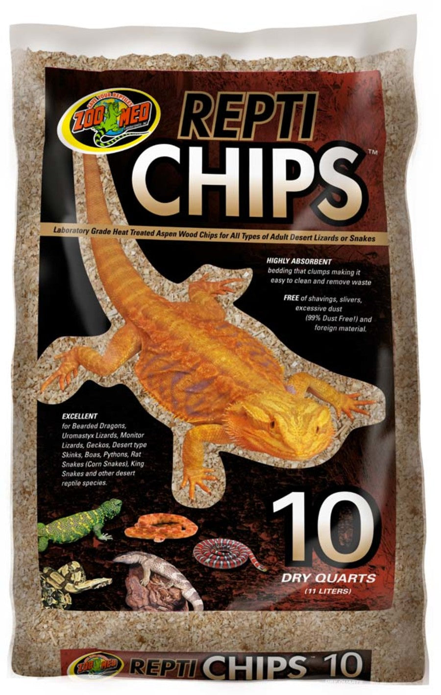 Zoo Med ReptiChips Aspen Substrate Brown - 10 Qt
