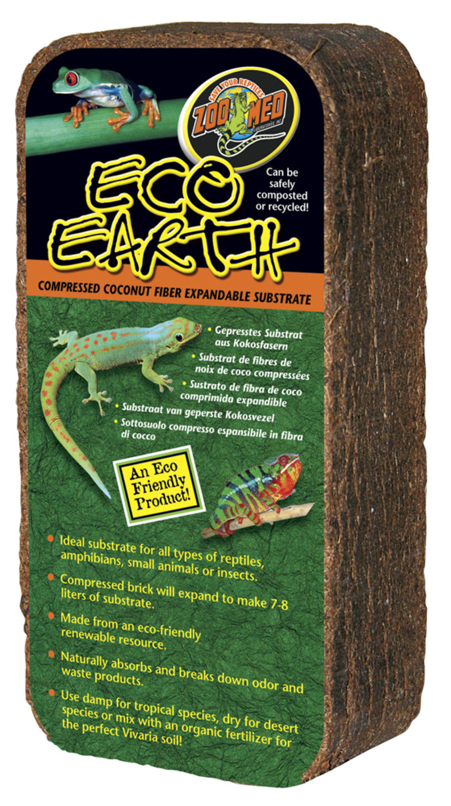 Zoo Med Eco Earth Coconut Fiber Substrate, Brown, 1 ct