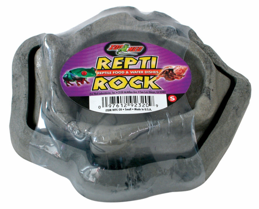 Zoo Med Combo Repti Rock Food and Water Dish, Black, Small