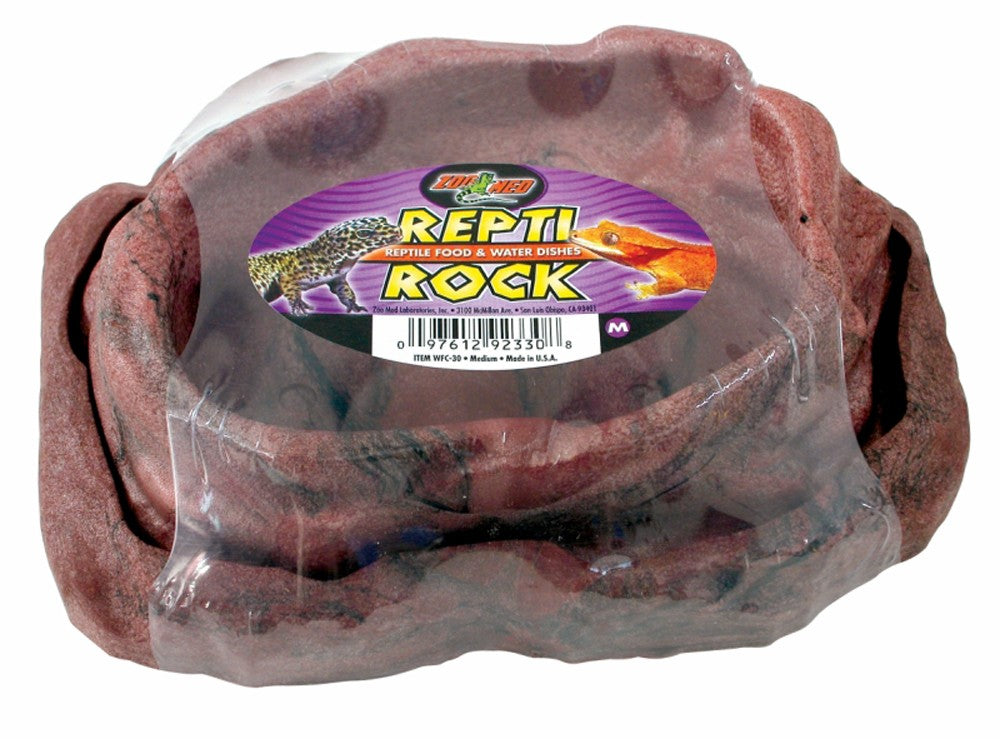 Zoo Med Combo Repti Rock Food and Water Dish, Brown, Medium