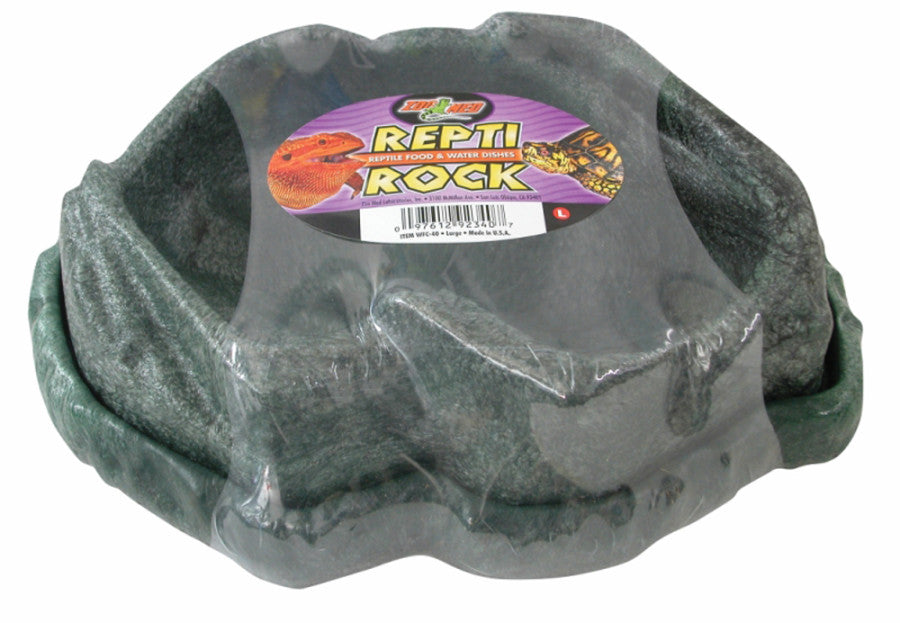 Zoo Med Combo Repti Rock Food and Water Dish, Black Large