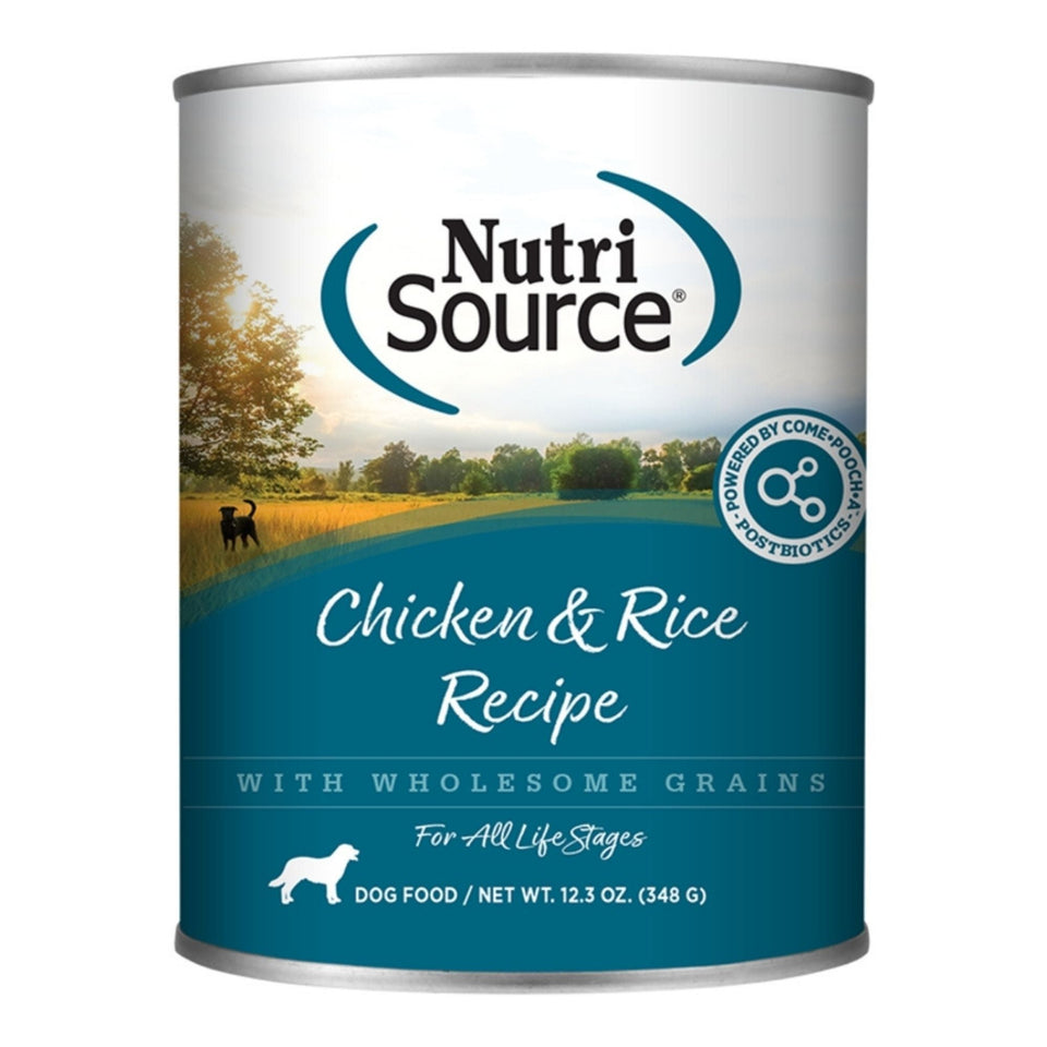 Nutrisource Dog Chicken & Rice, 12.3 oz each, Case of 12