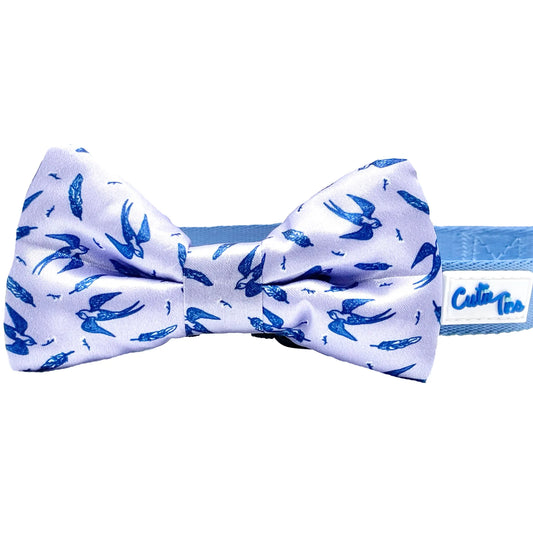 Cutie Ties Music Notes Dog Bow Tie - White Musical Pet Accessory
