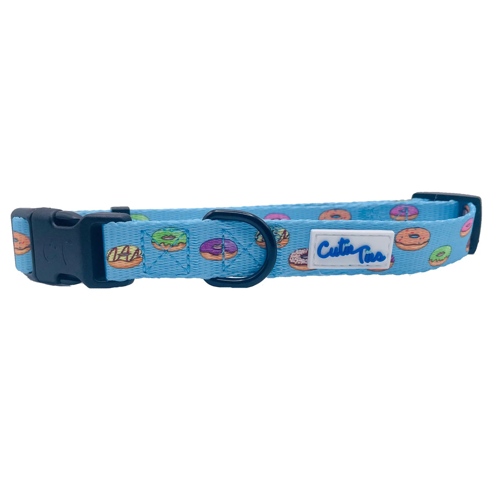Cutie Ties Fun Design Dog Collar, Hanukkah blue dreidel/SMALL, view 22