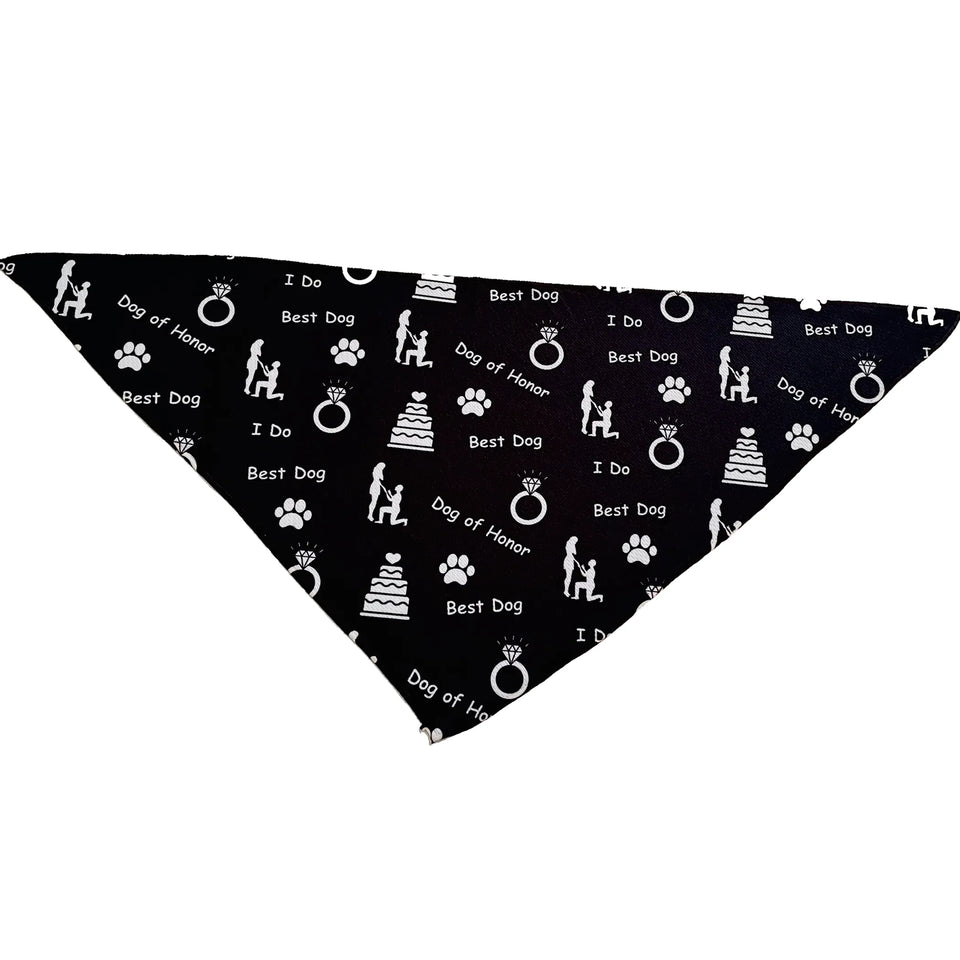 Cutie Ties Tie On Dog Bandana, Dog of honor wedding black/LARGE, view 18