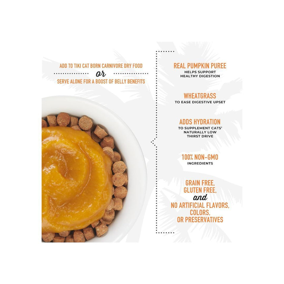 Tiki Cat Born Carnivore Digestion Cat Food Topper - Pumpkin & Wheatgrass, 1.5 oz, 12 ct