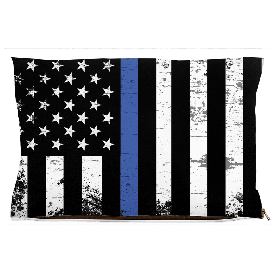 Thin Blue Line Dog Bed, Fleece/40x50 inch, view 6