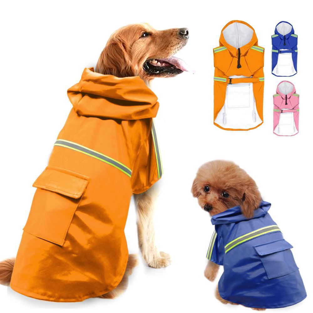 Reflective Waterproof Dog Raincoat - Safety Jacket with Pocket & Velcro - Pets Perfect