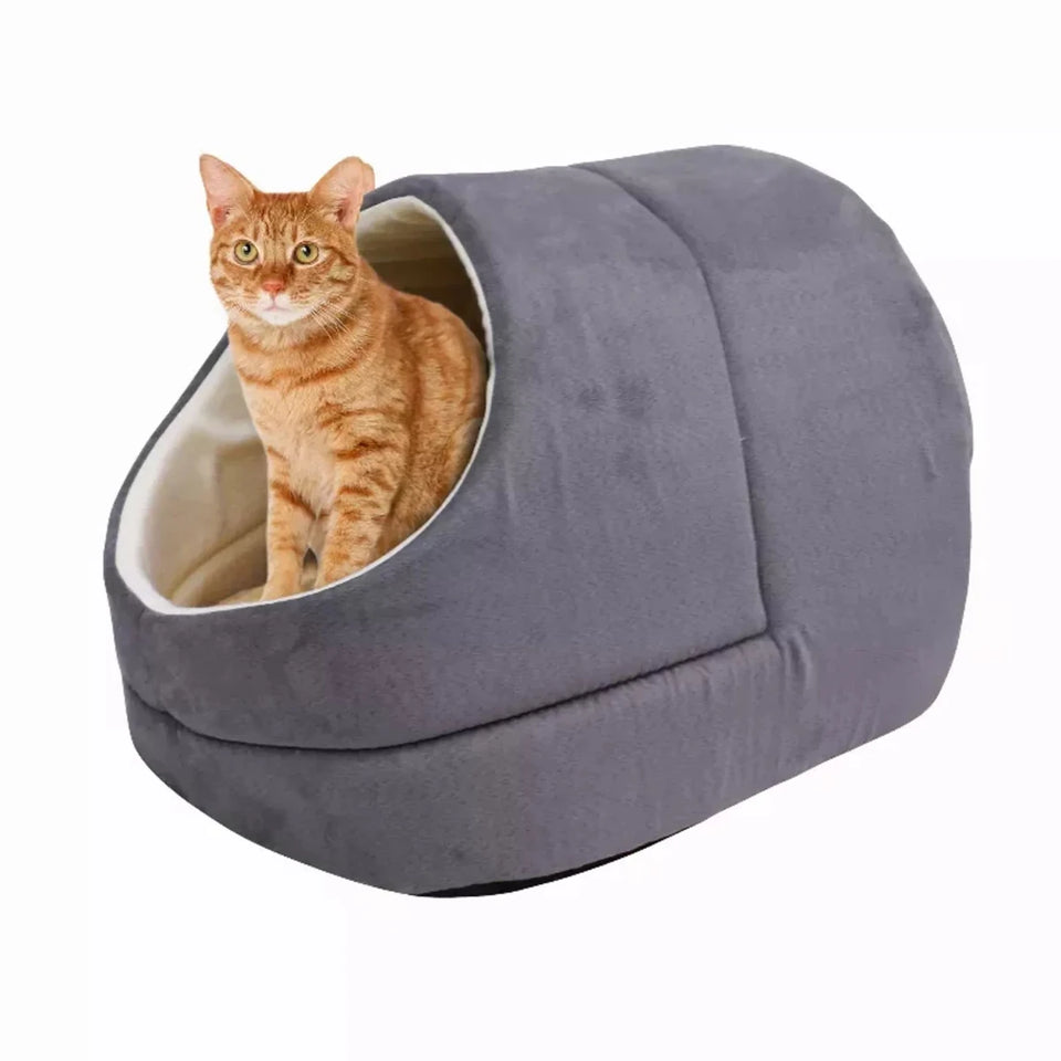 GOOPAWS Cat Cave for Cat and Warming Burrow Cat Bed, Pet Hideway Sleeping Cuddle Cave - Pets Perfect