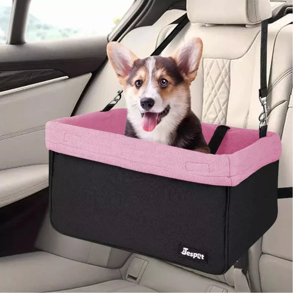 JESPET & GOOPAWS Dog Booster Seats for Cars, Portable Dog Car Seat Travel Carrier with Seat Belt for 24 lb Pets - Pets