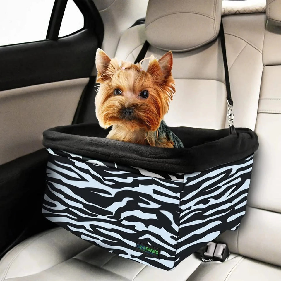 JESPET & GOOPAWS Dog Booster Seats for Cars, Portable Dog Car Seat Travel Carrier with Seat Belt for 24 lb Pets - Pets