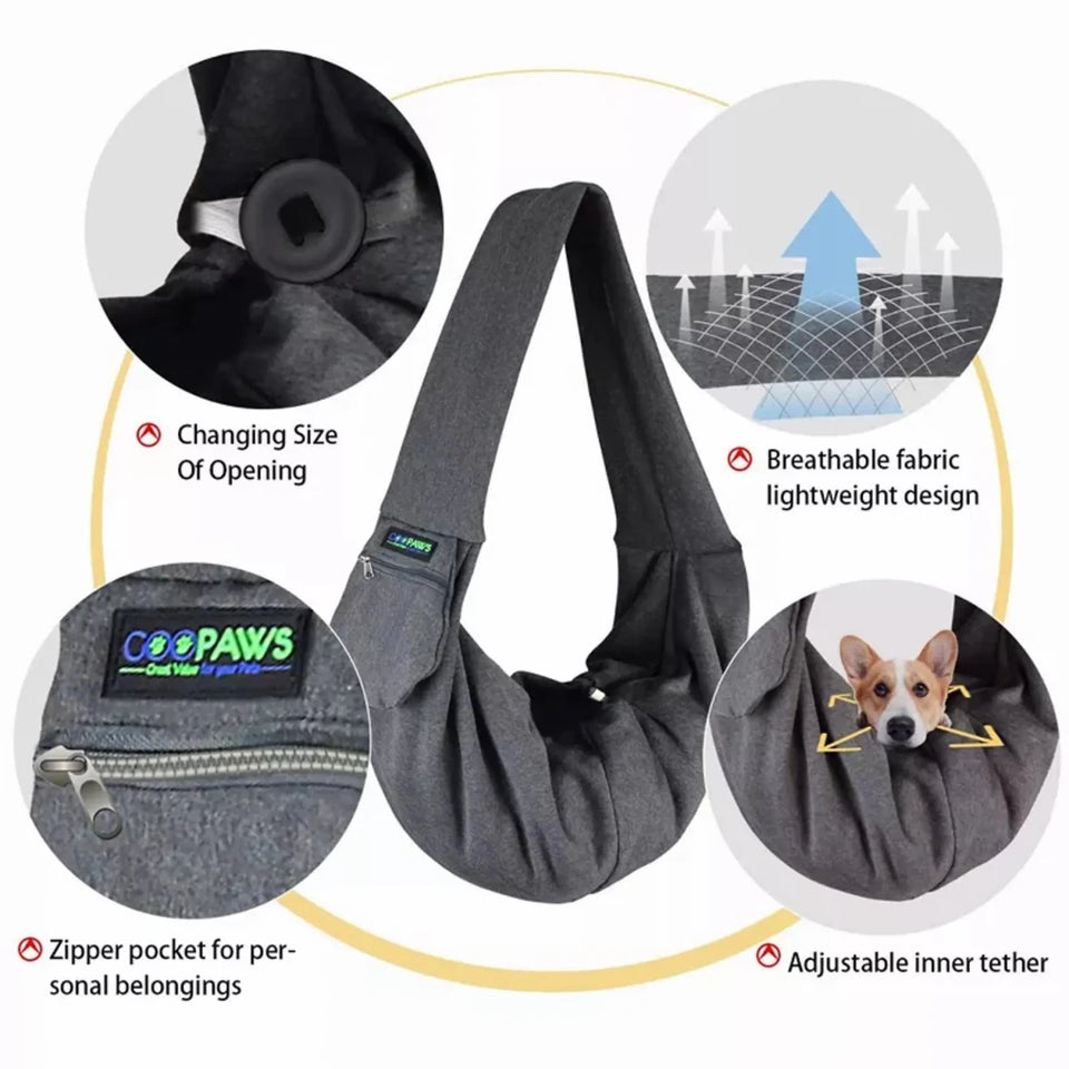 JESPET Comfy Pet Sling Carrier for Small Dogs & Cats - Pets Perfect