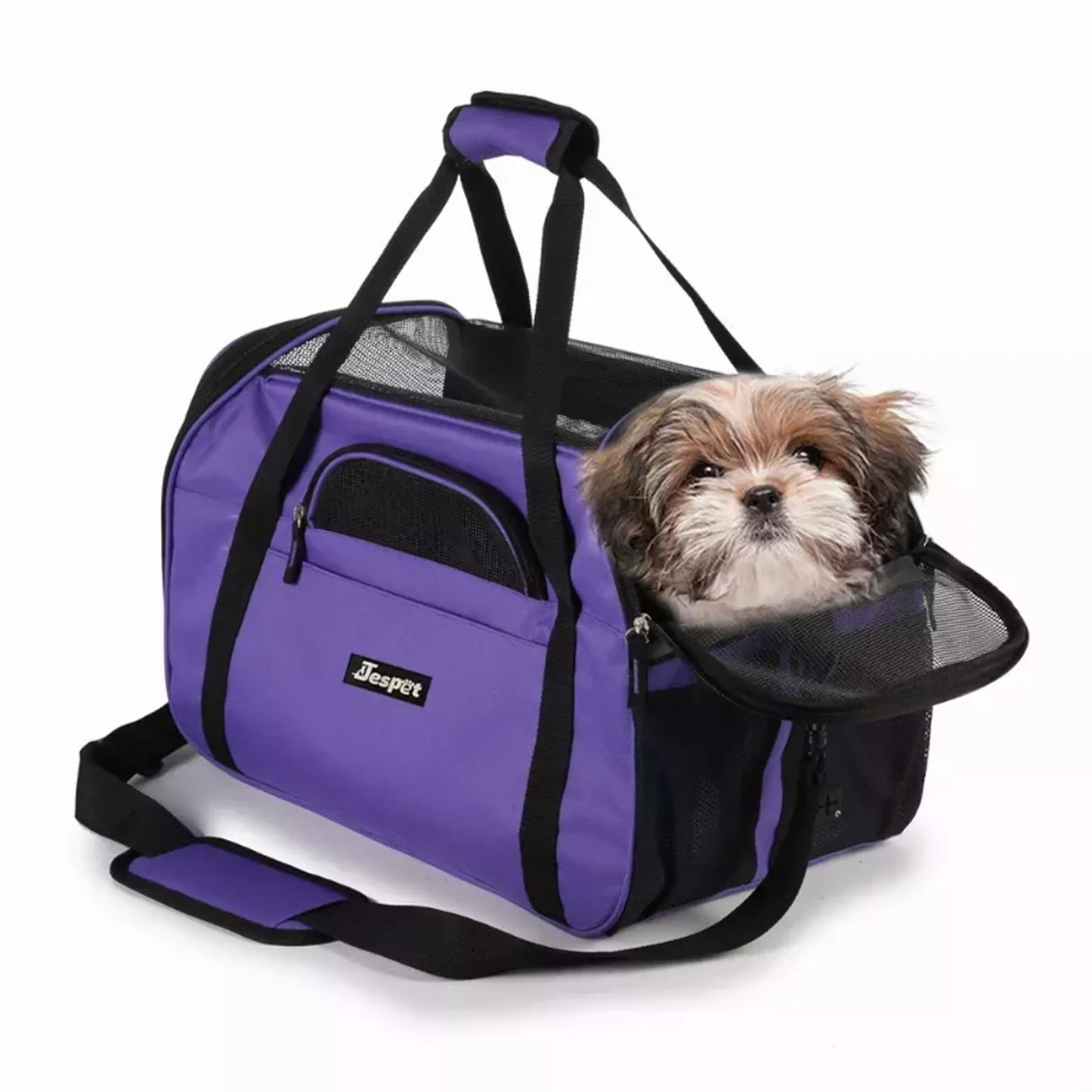 JESPET Collapsible Pet Carrier - Soft Kennel for Small Dogs and Cats with Dual Entry