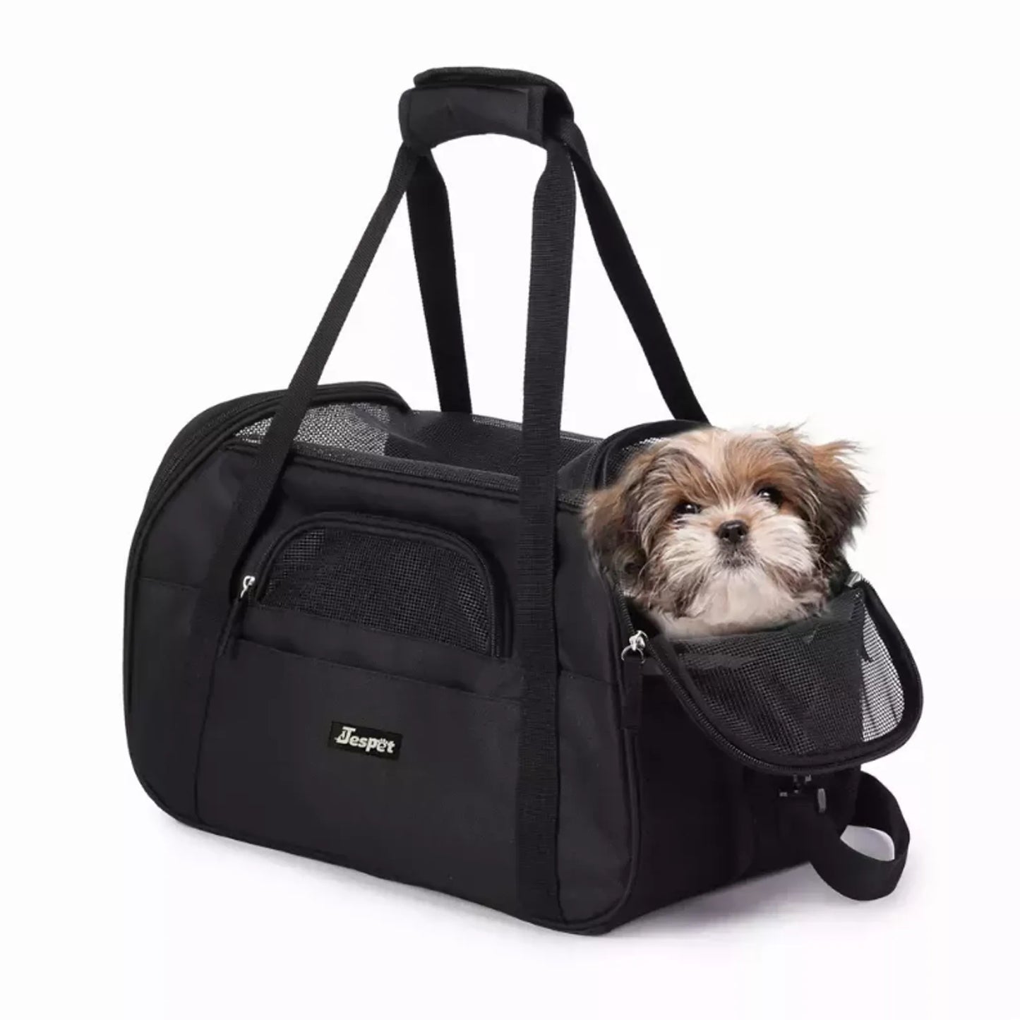 JESPET Collapsible Pet Carrier - Soft Kennel for Small Dogs and Cats with Dual Entry