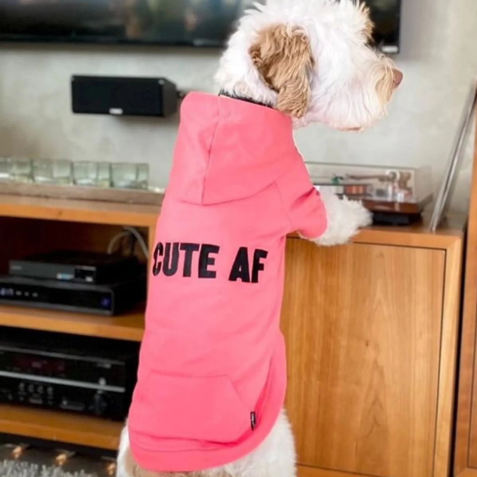The Everyday Hoodie - "Cute AF", Zip-Up Dog Hoodie - Pets Perfect