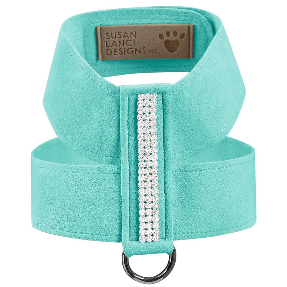 Susan Lanci Designs 3 Row Giltmore Crystals Tinkie Dog Harness, Tiffi blue/TC, view 35