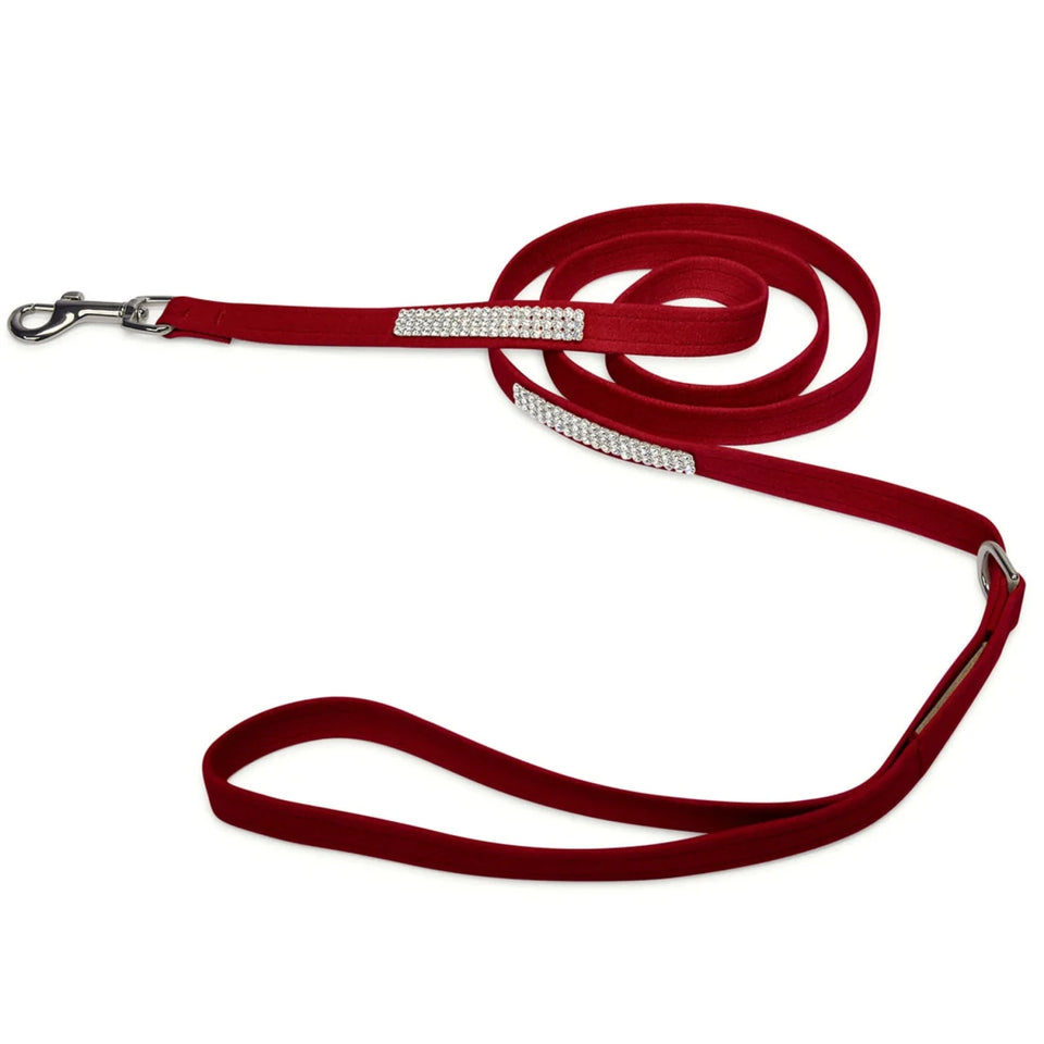 Susan Lanci Designs 3 Row Giltmore Crystals Dog Leash, French lavender/4 FT, view 5