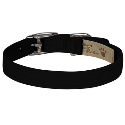Susan Lanci Designs Plain Dog Collar, Black/LARGE