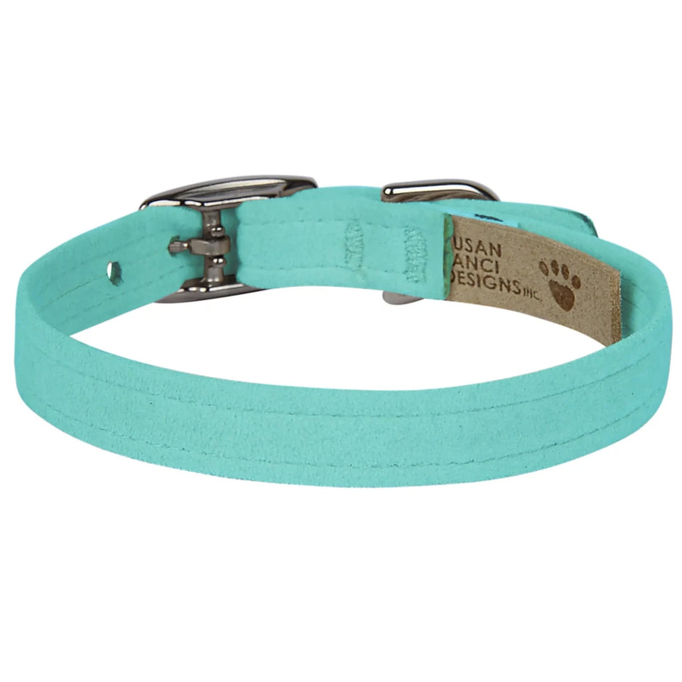 Susan Lanci Designs Plain Dog Collar, Tiffi blue/XL, view 10