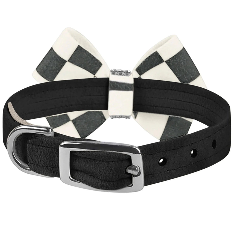 Susan Lanci Designs Windsor Check Nouveau Bow Dog Collar, view 24