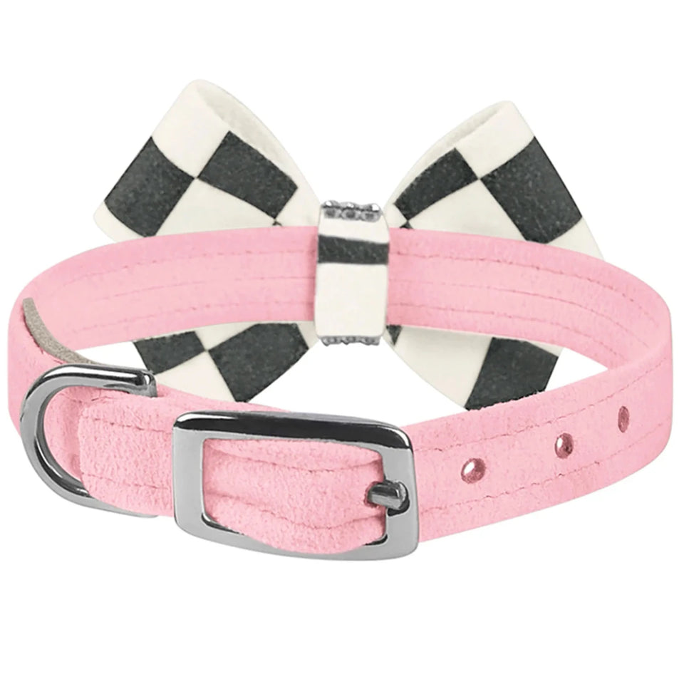 Susan Lanci Designs Windsor Check Nouveau Bow Dog Collar, view 26