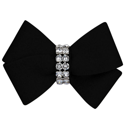 Susan Lanci Nouveau Bow - Crystal Ultrasuede Hair Bow for Small Dogs