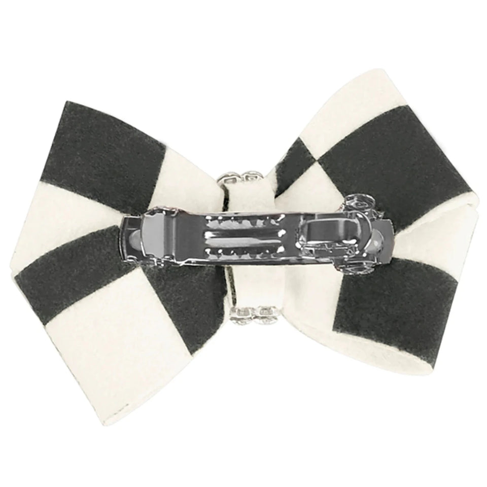Susan Lanci Designs Windsor Check Nouveau Bow - Crystal Dog Hair Bow, view 5
