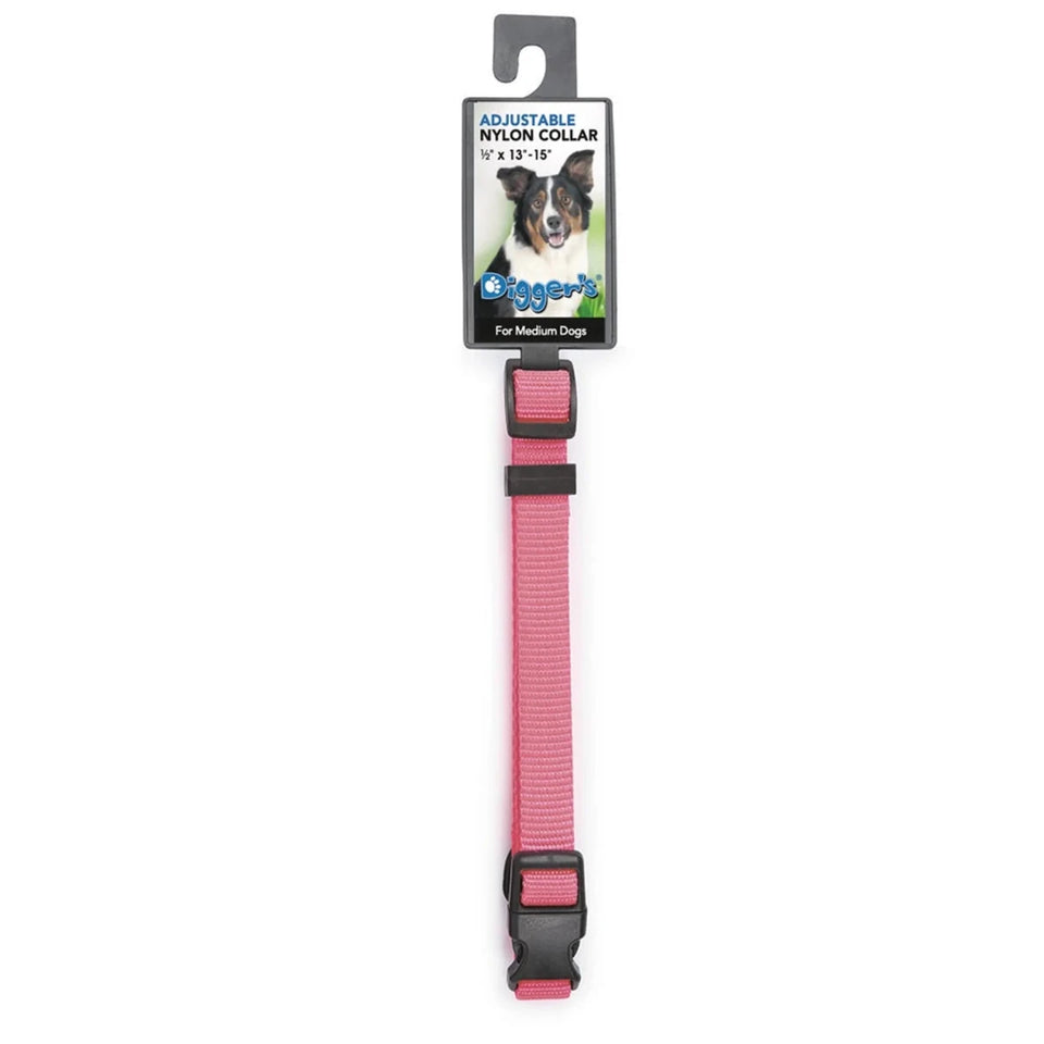 DGR 5/8 in Nylon Collar 16 in Neon Pink - Pets Perfect