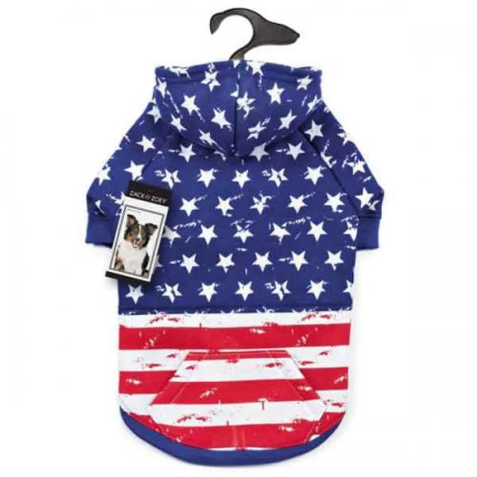 ZZ Distressed American Flag Hoodie, view 7