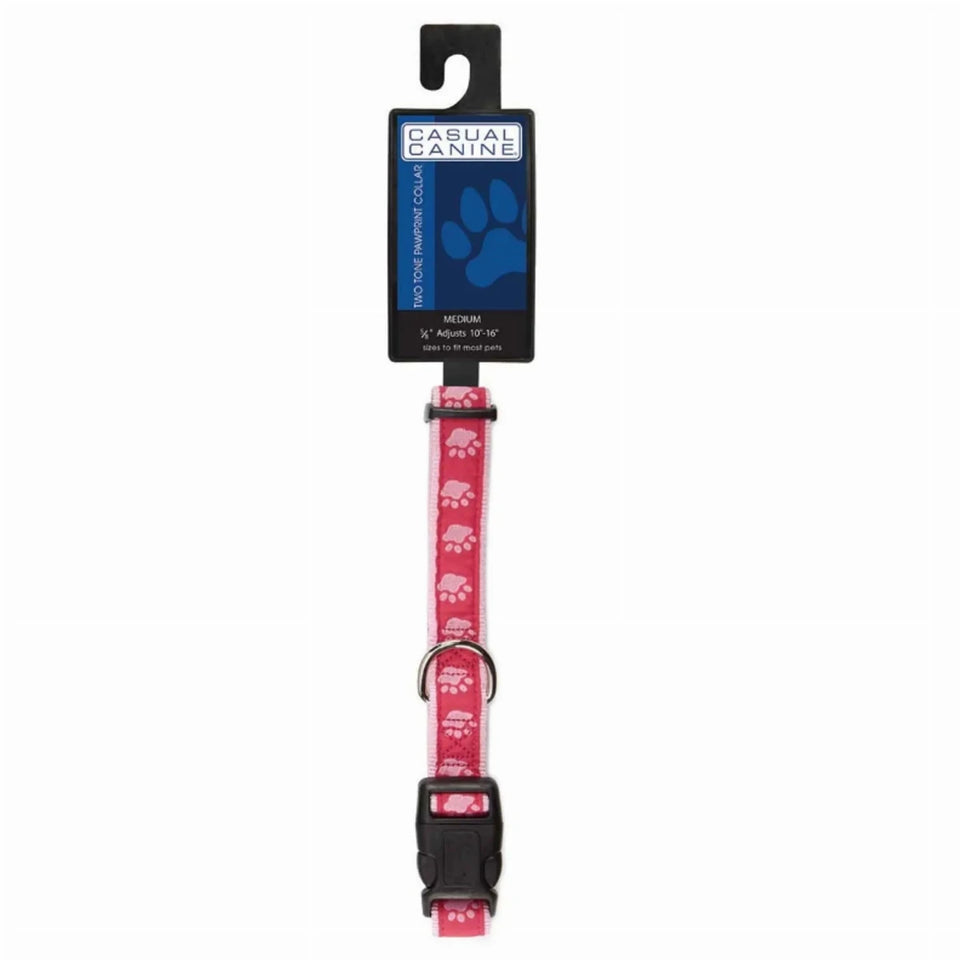 CC TwoTone Pawprint Dog Collar 10-16 in Black, view 5
