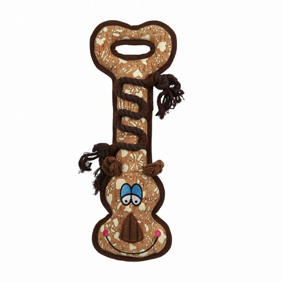 Zanies Corkie Friends Tough Tugger Dog Toy - Black & Brown, view 3