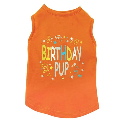 Zack & Zoey Birthday Pup Dog Tank Top - Orange, X-Small to X-Large, 1