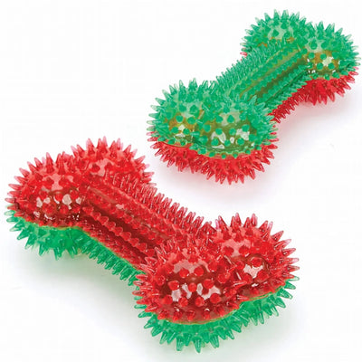 ZA Holiday Squeaky Spike Bone, 6.5 in