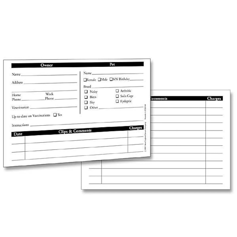 Customer Profile Cards 4x6In 50 ct - Pets Perfect