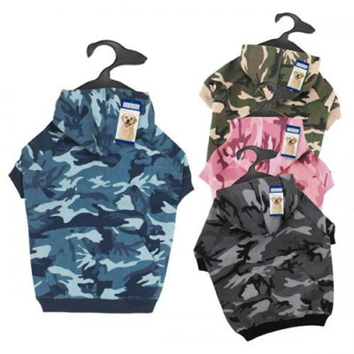Casual Canine Camo Hoodie - Dog Sweatshirt, Green/XSMALL