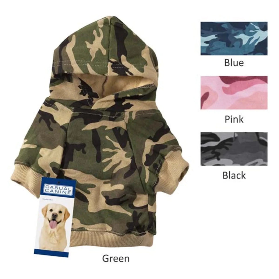 Casual Canine Camo Hoodie - Dog Sweatshirt, Pink/LARGE, view 8