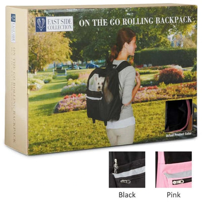 ES On the Go Rolling Backpack Blk - Pets Perfect