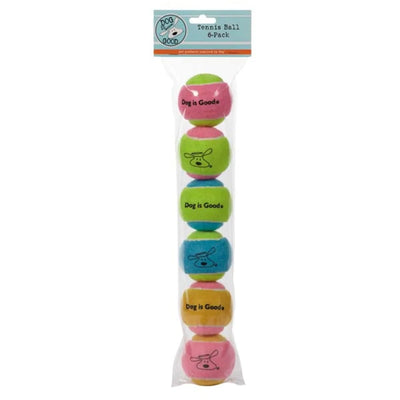 DG Tennis Ball 6 ct Multi - Pets Perfect