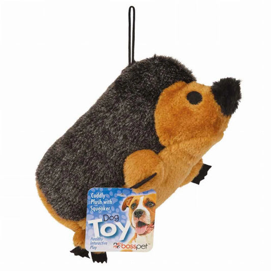 Boss Pet Hedgehog Plush Squeaky Dog Toy - Soft Stuffed Animal for Small & Medium Dogs
