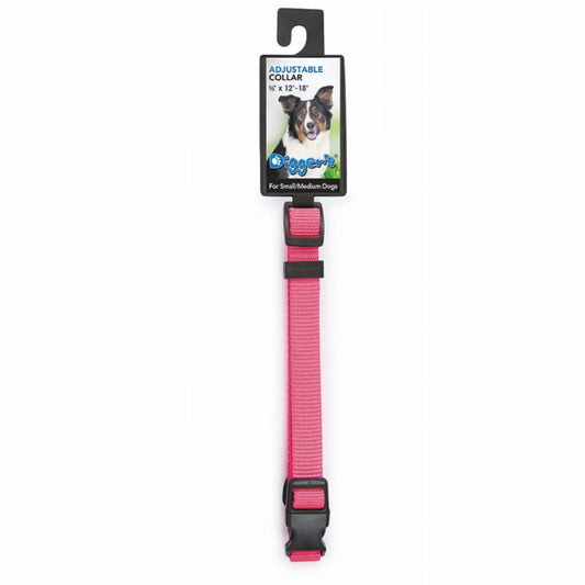 Diggers 5/8in Adjustable Collar - Pink - Pets Perfect