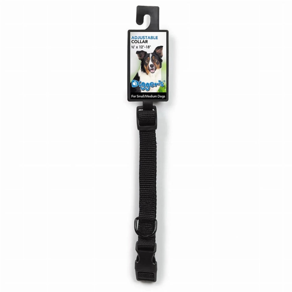 DGR, 1 in Adjustable Dog Collar Black, view 7