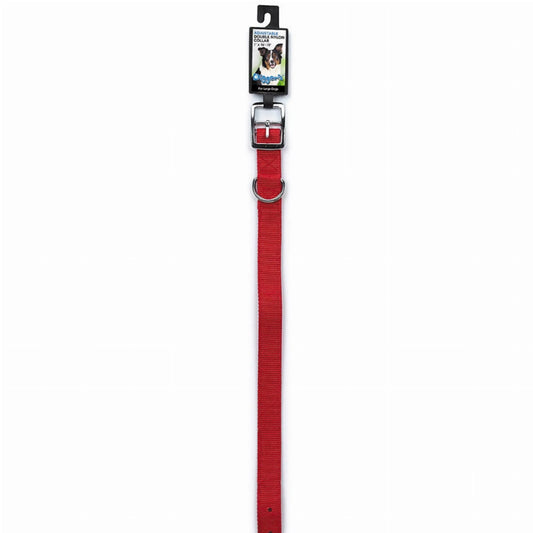 Diggers 1in Dbl Nylon Collar 18in Red - Pets Perfect