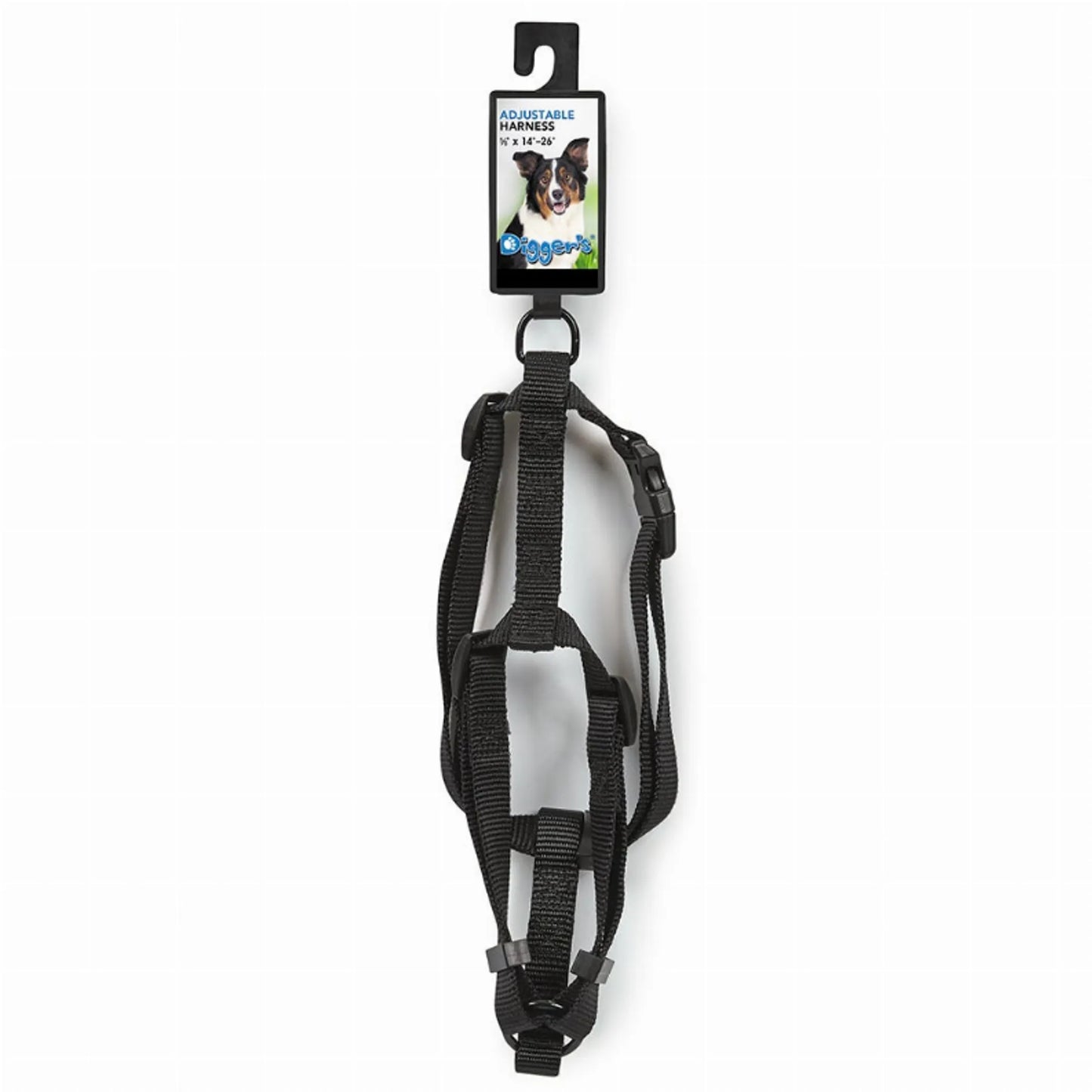 DGR 5/8in Adjustable Harness Black - Pets Perfect
