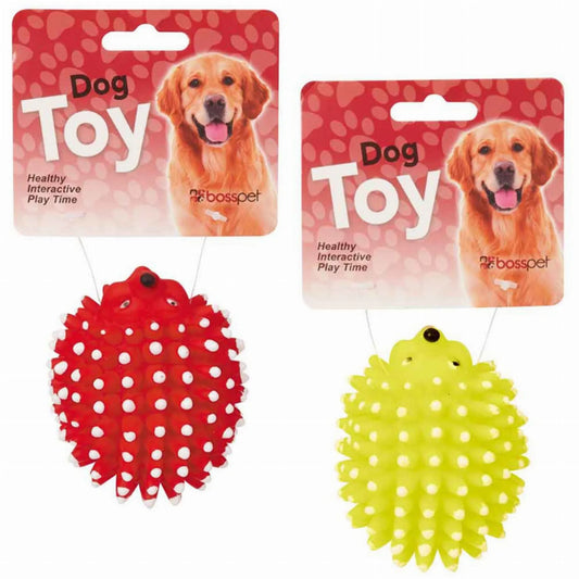 Boss Pet Vinyl Hedgehog Squeaky Dog Toy - Durable Lightweight Fetch & Chew Toy